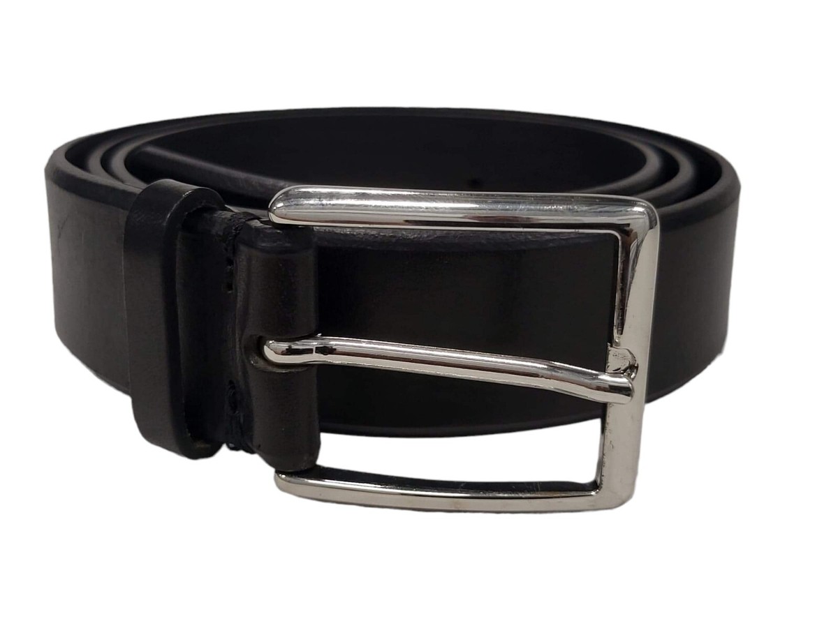 robertto cavalli レザーベルト Roberto Cavalli Class CCG 188 Men's Black Leather Chrome