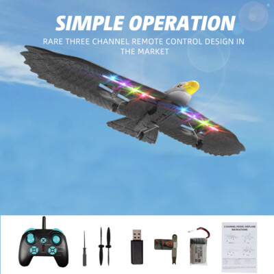 RC Airplane 2.4G 3CH Eagle Bionic 556mm 6-Axis Gyro Remote Control Glider RTF