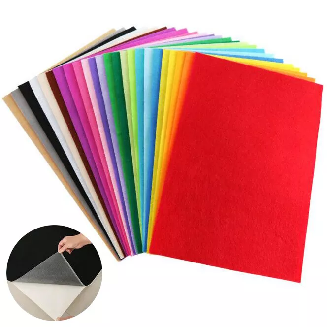 A4 Self Adhesive Polyester Felt Sheet Sticky Non-Woven Fabric DIY