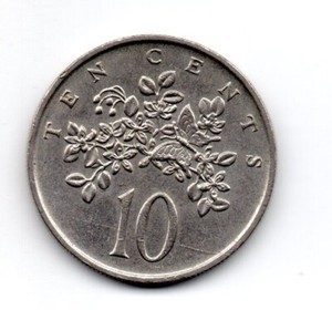 Jamaica 1989, Butterfly and flower at center, 10 cents