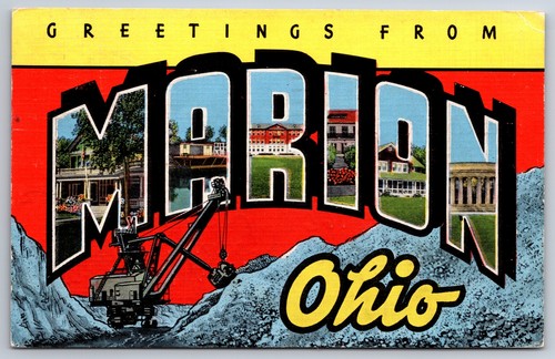 Marion Ohio~Steinbruch~Harding Home~Stadtpark~Schule~Großbuchstabe Leinen PC