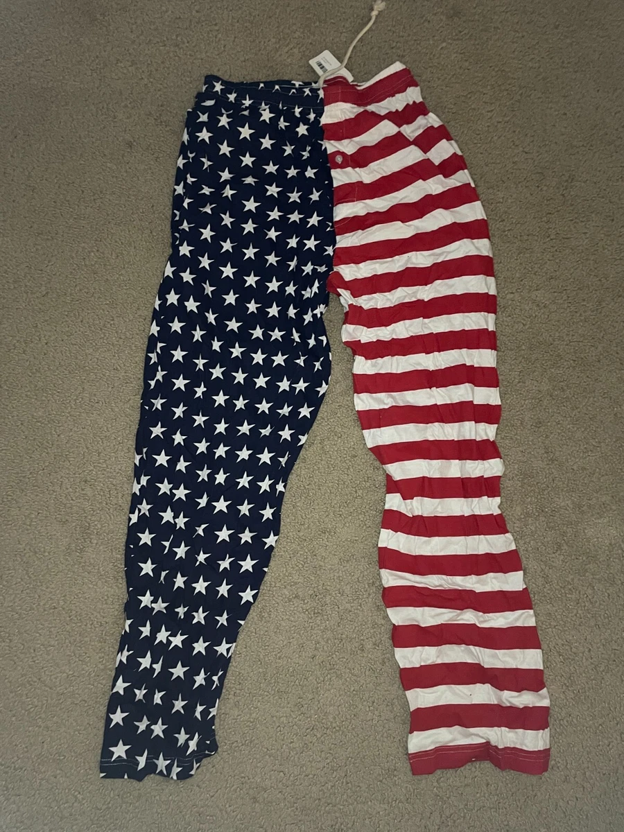 FUN BOXERS LOUNGEWEAR AMERICAN FLAG PAJAMA BOTTOMS MENS LARGE