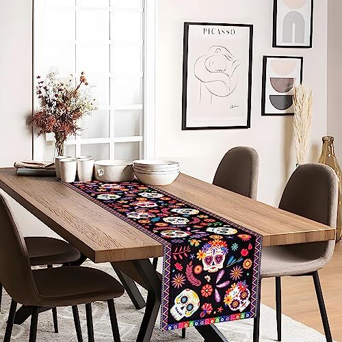 Dia De Los Muertos/Day of the Dead Decorations for Alter Table Runner Mexican Of - Picture 7 of 7