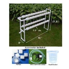 TECHTONGDA 4 Pipes 2-Layer Hydroponic 36 Plant Site Grow Kit Garden System New