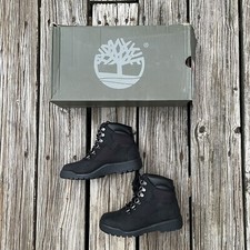 TIMBERLAND BLACK 6in Field Boots Youth Size 1.5