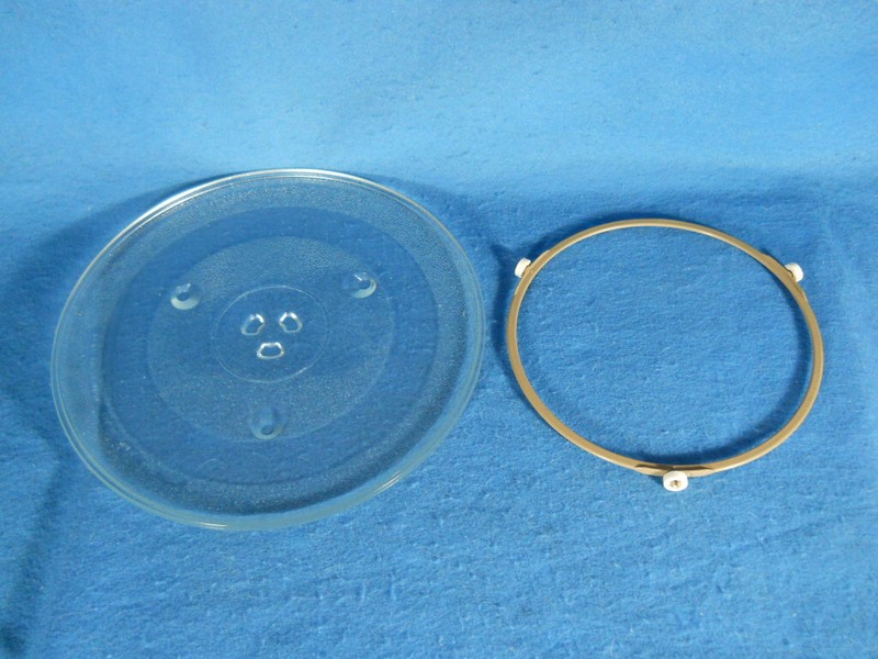 MICROWAVE GLASS TRAY 12" REPLACEMENT PLATE DISH + ROLLER TURNTABLE COASTER XLNT!