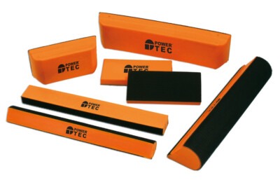 Power-Tec 7 Pce Hand Sanding Block Set Mixed Size Shapes Angles Hook & Loop
