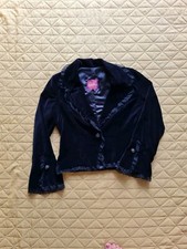Vintage Nomads Womens Blazer Jacket Black Velvet