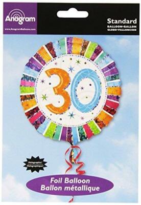 Anagram Standard Radiant 30. Geburtstag Folienballon 18'' Rund Mehrfarbig