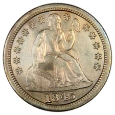 1845 SEATED DIME ~ CHOICE AU/BU ABOUT UNCIRCULATED! ~ PRICED RIGHT!