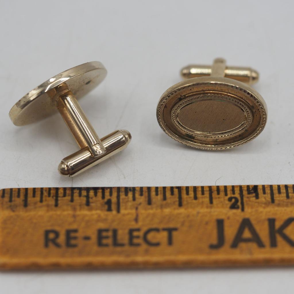 Boutons De Manchette Vintage Swank - Ton Or Et Noir - Réf 52116 - Occasion Bon état