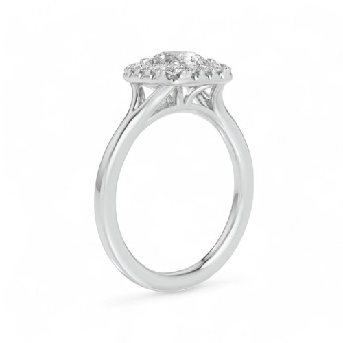 Anillo de compromiso de oro blanco de 18 quilates diamante real redondo 0,80 quilates IGI o GIA 5 6 7 - Imagen 6 de 10