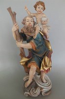 Heiliger Christopherus 40 Cm Hoch Heiligenfigur Christophoros Polyresin Bemalt
