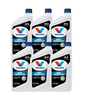 6 Quarts Daily Protection SAE 5W-30 Synthetic Blend Motor Oil Set 6 x 1qt
