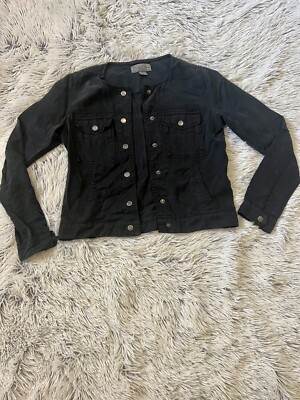 Lucky Brand Utility Black Jacket w/ Lots of Pockets UK