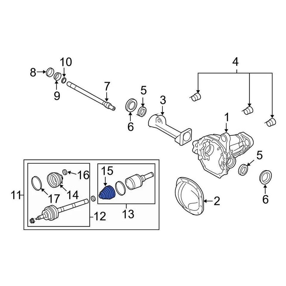 For Ford F-150 2003-2020 Ford 2L1Z3A331AA Front Outer CV Joint Boot Foto 2 de 4