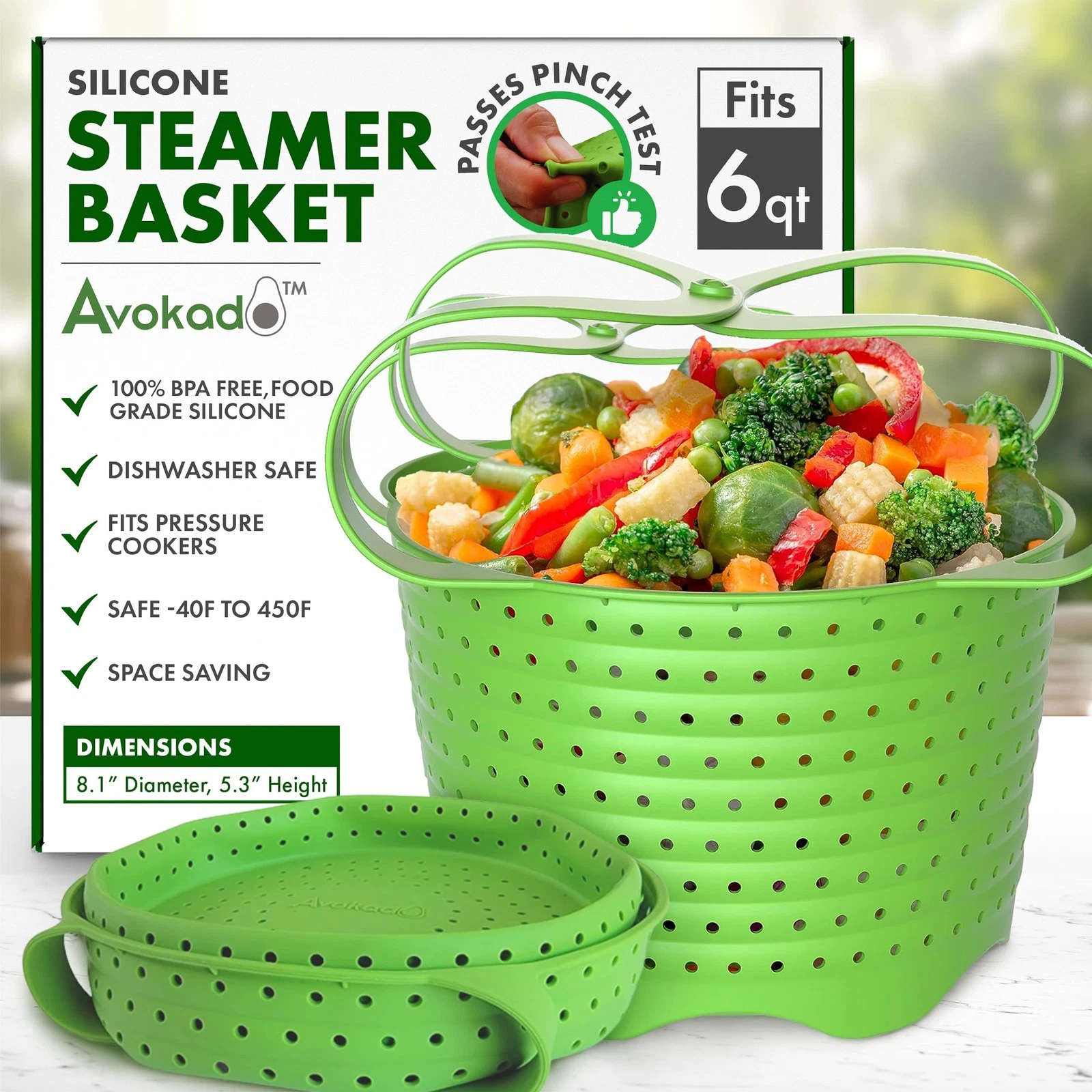 Silicone Steamer Basket for 6qt Instant Pot [3qt, 8qt avail], Other Pressure ...