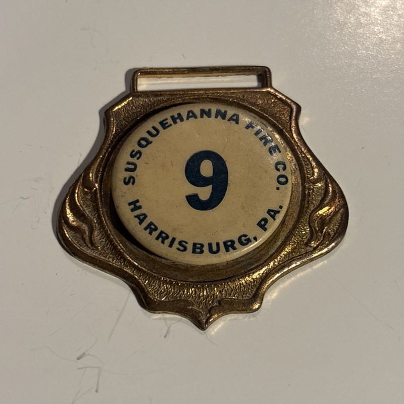 Susquehanna Fire Company 9 Harrisburg Pennsylvania Watch Fob Vintage