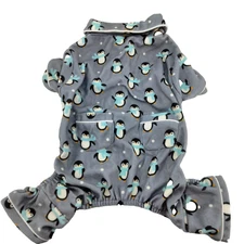 Dog Pajamas Penguins Flannel Pockets No Size Tag see measurements. believe small
