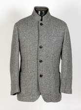 Brunello Cucinelli Cashmere Herringbone Tweed Jacket - Gray - M - 5695 Retail