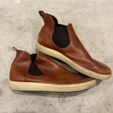 ECCO Soft 7 Chelsea Boot Sneaker Cognac Brown Leather Pull On EU 40 Size 9 - 9.5