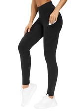 Thick High Waist Yoga Pants with Pockets, Tummy Control Workout Running Yoga ...