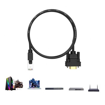 Console Cable DB9Pin Serial Port Male to RJ45 Female Cat5 Ethernet Connection