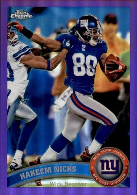 2011 Topps Chrome #81 Hakeem Nicks Purple Refractors #/499