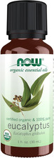 NOW Essential Oil Organic Eucalyptus Globulus Oil Clarifying Aromatherapy Scent