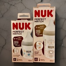 2 nowe butelki dla niemowląt NUK Perfect Match dla niemowląt od 0+ i 3+miesiąc antykolkowe
