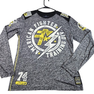 American Fighter Shirt Mens Large Gray Long Sleeve Graphic Tee Affliction