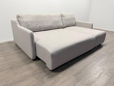 Stanley Fabric 3 Seater Sofa Bed Light Grey Pull Out Guest Bed