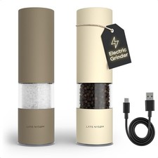 LARS NYS M Electric Salt and Pepper Grinder Set I Automatic Salt and Pepper