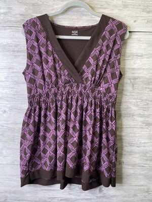 Blouse Ana A New Approach Taille 2X - Manches Longues, Satin Cuivre/Noir Floral, Occasion Parfaite