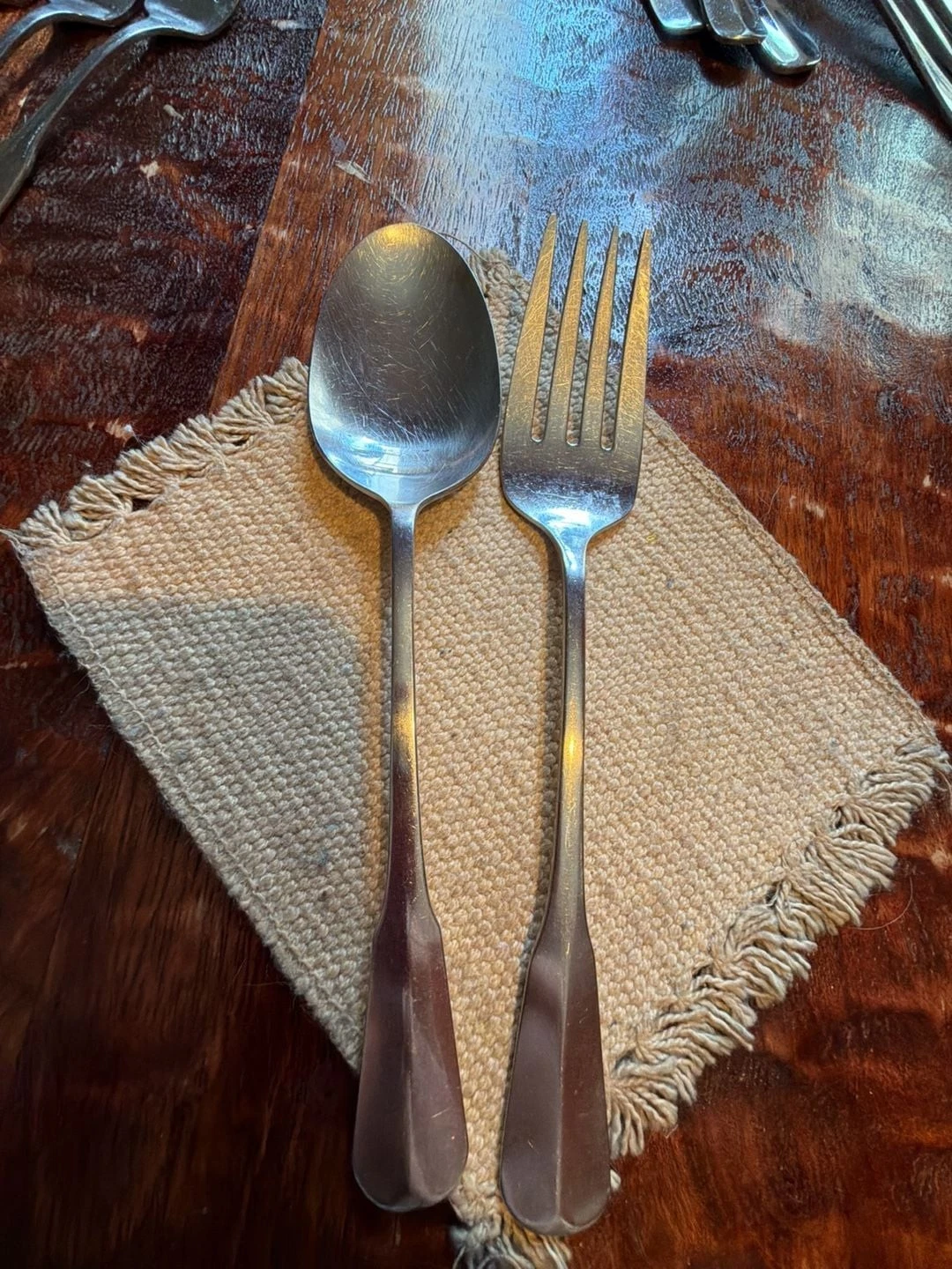 Oneida Distinction Deluxe Stainless Flatware Spoon and Fork serving pieces