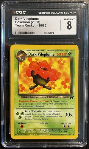 Dark Vileplume (Unlimited) graded CGC 8 for sale on eBay