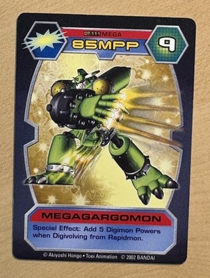 Digimon D-Tector MEGAGARGOMON Card 2002 Bandai, D-111. MEGA, 85MPP