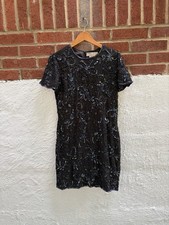 Adrianna Papell evening 100 silk fully glass beaded and sequined dress size 12