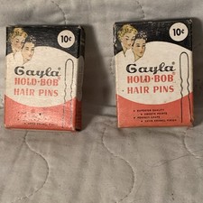 2 Boxes Vintage 1956 Gayla Hold Bob Hair Pins Box With Hair Pins Item N245