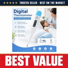 Digital Baby Thermometer Oral Armpit Fever Alert Bath Thermometer
