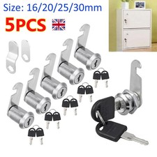 UK 5X 16/20/25/30mm Cam Lock Door Barrel Drawer Cabinet Mail Box Security Locker