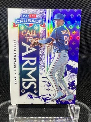 Sebastian Walcott /149 Purple Prizm #8 2025 Panini Crusade Call to Arms RANGERS