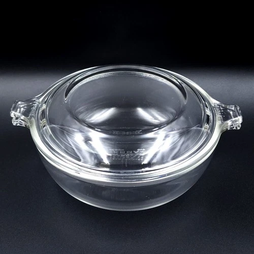 PYREX Clear 20 oz Baking Casserole Dish -  019 w/ Lid 681-C-37 - Vintage USA