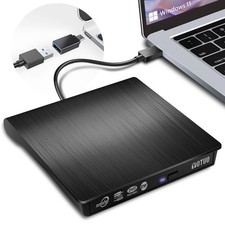 External CD/DVD Drive, Portable USB 3.0  USB-C CD RW Drive, DVD Player, DVD ...