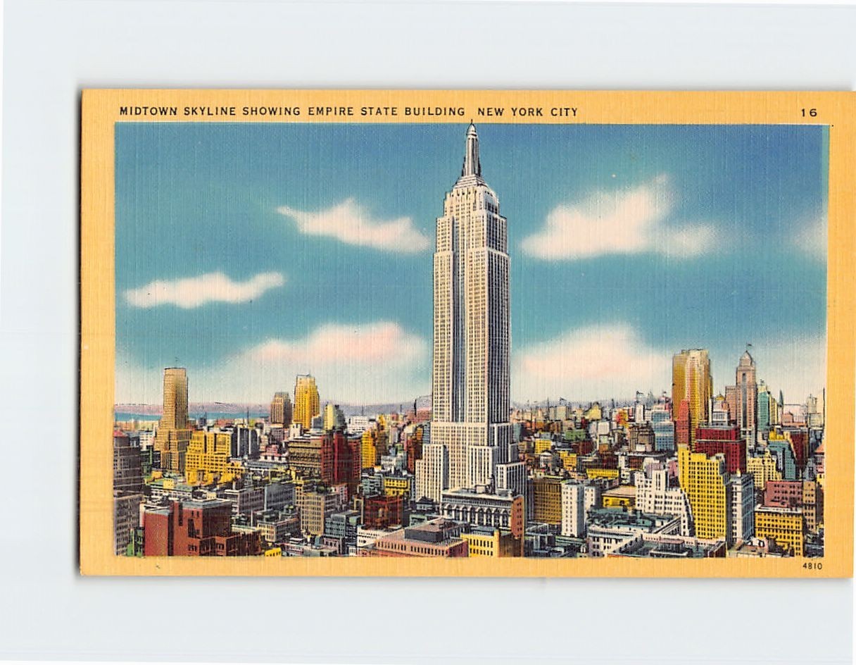Postcard Midtown Skyline Showing Empire State Building New York City NY USA