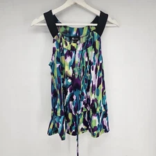 Womens AB Studio Colorful Blue Purple Green Top Size M Sleeveless