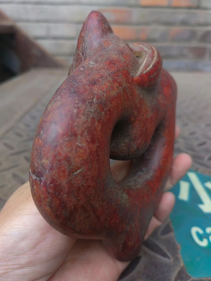 Antigua China, dragón de jade dinastía Shang de 14 cm Foto 3 de 4