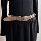 Diane Von Furstenberg Leather Belt L Gold Rockstud Studded 33" to 37" Waist