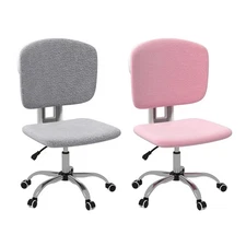 Vinsetto Fluffy Home Office Chair with Adjustable Height, Armless