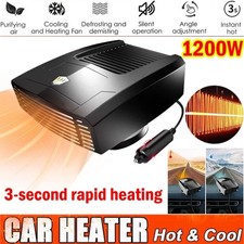 1200W Heater Portable Heating Cooling Fan Defroster Demister for Car Truck 12V